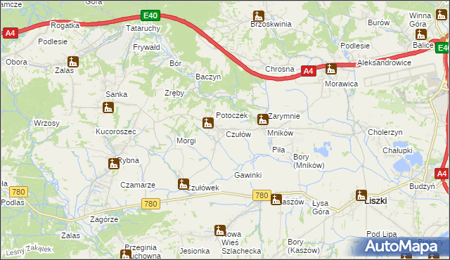 mapa Czułów, Czułów na mapie Targeo