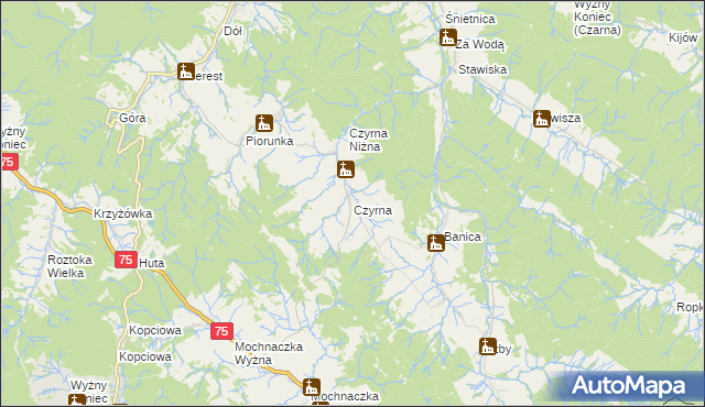 mapa Czyrna, Czyrna na mapie Targeo