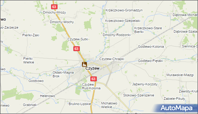 mapa Czyżew-Chrapki, Czyżew-Chrapki na mapie Targeo