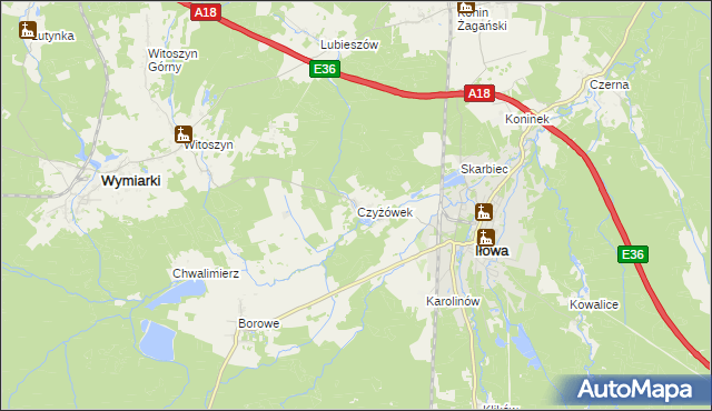 mapa Czyżówek, Czyżówek na mapie Targeo