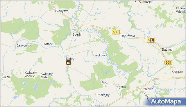 mapa Dąbkowo, Dąbkowo na mapie Targeo