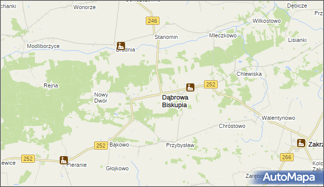 mapa Dąbrowa Biskupia, Dąbrowa Biskupia na mapie Targeo