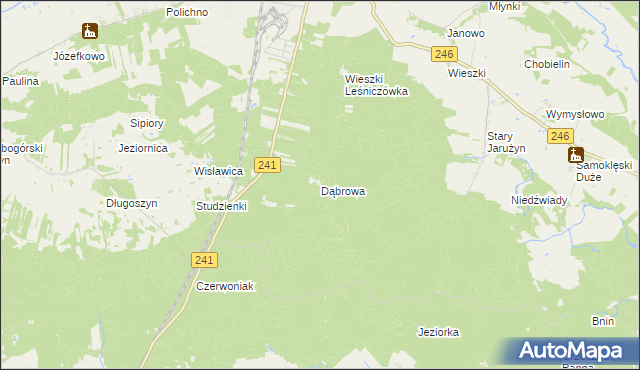 mapa Dąbrowa gmina Szubin, Dąbrowa gmina Szubin na mapie Targeo