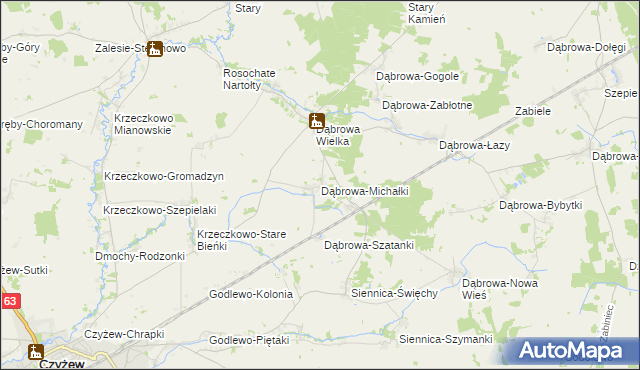 mapa Dąbrowa-Michałki, Dąbrowa-Michałki na mapie Targeo