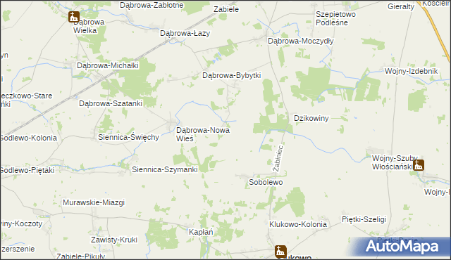 mapa Dąbrowa-Tworki, Dąbrowa-Tworki na mapie Targeo