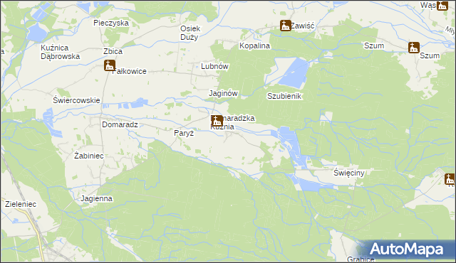 mapa Dąbrówka Dolna gmina Pokój, Dąbrówka Dolna gmina Pokój na mapie Targeo