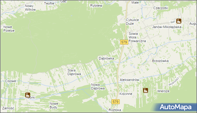 mapa Dąbrówka gmina Czosnów, Dąbrówka gmina Czosnów na mapie Targeo