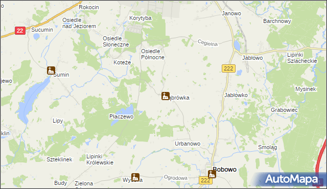 mapa Dąbrówka gmina Starogard Gdański, Dąbrówka gmina Starogard Gdański na mapie Targeo