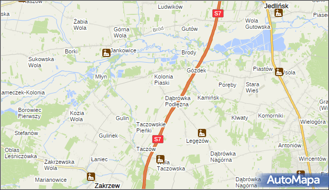 mapa Dąbrówka Podłężna, Dąbrówka Podłężna na mapie Targeo