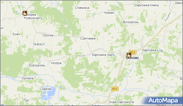 mapa Dąbrówka-Stany, Dąbrówka-Stany na mapie Targeo