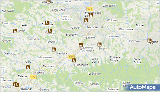 mapa Dąbrówka Tuchowska, Dąbrówka Tuchowska na mapie Targeo