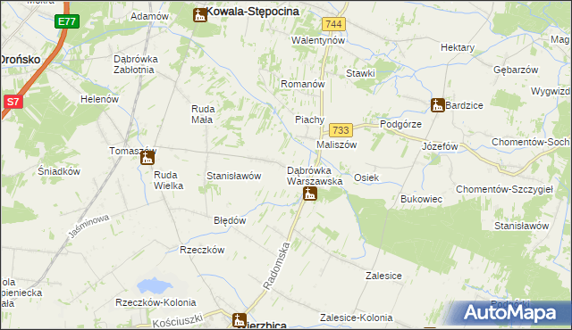 mapa Dąbrówka Warszawska, Dąbrówka Warszawska na mapie Targeo