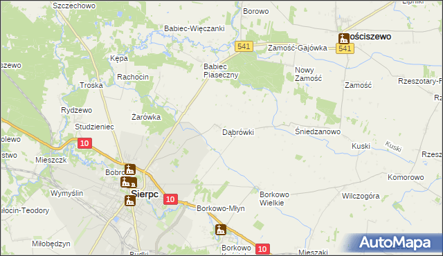 mapa Dąbrówki gmina Sierpc, Dąbrówki gmina Sierpc na mapie Targeo