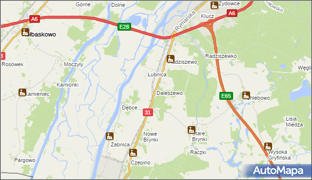 mapa Daleszewo, Daleszewo na mapie Targeo