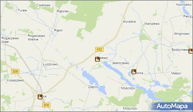 mapa Dalewo gmina Śrem, Dalewo gmina Śrem na mapie Targeo