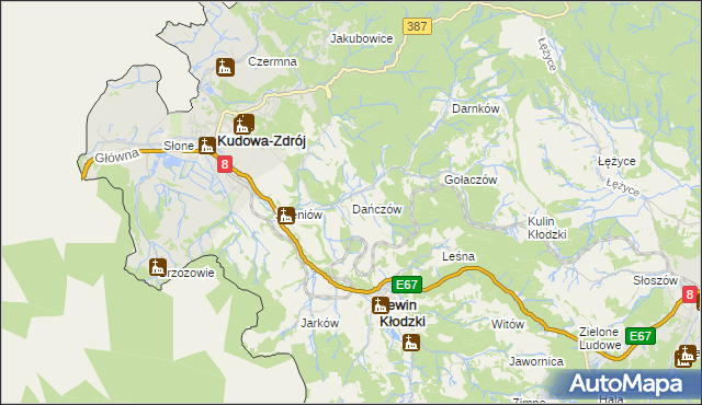 mapa Dańczów, Dańczów na mapie Targeo