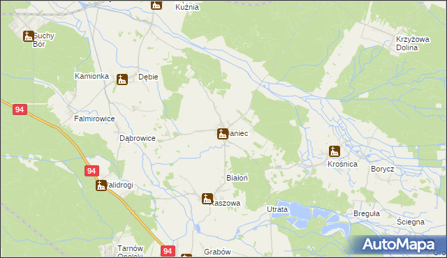 mapa Daniec, Daniec na mapie Targeo