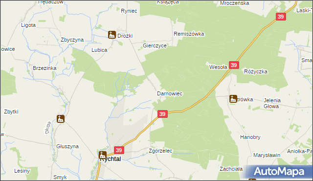 mapa Darnowiec, Darnowiec na mapie Targeo