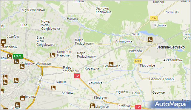 mapa Dawidów gmina Jedlnia-Letnisko, Dawidów gmina Jedlnia-Letnisko na mapie Targeo