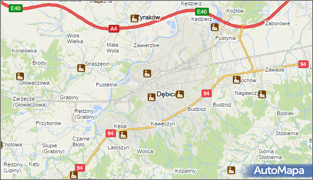 mapa Dębicy, Dębica na mapie Targeo