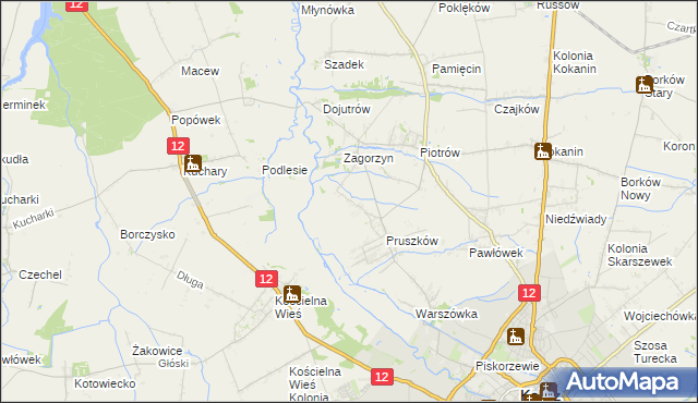 mapa Dębniałki Kaliskie, Dębniałki Kaliskie na mapie Targeo