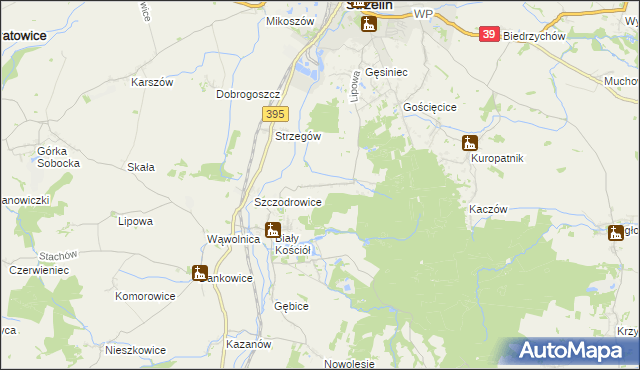 mapa Dębniki gmina Strzelin, Dębniki gmina Strzelin na mapie Targeo