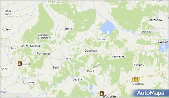 mapa Dębowce, Dębowce na mapie Targeo