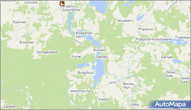 mapa Dębowo gmina Lipnica, Dębowo gmina Lipnica na mapie Targeo