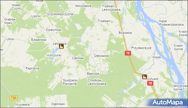 mapa Dębowola, Dębowola na mapie Targeo