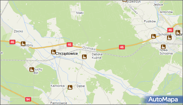 mapa Dębska Kuźnia, Dębska Kuźnia na mapie Targeo