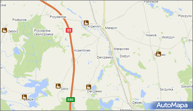 mapa Derczewko, Derczewko na mapie Targeo