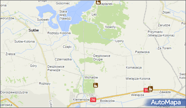 mapa Deszkowice Drugie, Deszkowice Drugie na mapie Targeo