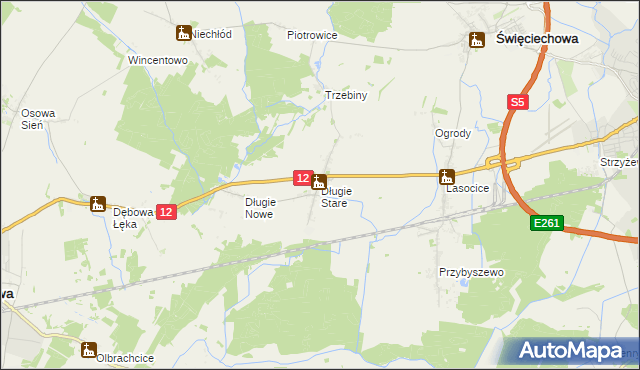 mapa Długie Stare, Długie Stare na mapie Targeo