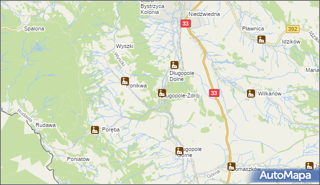 mapa Długopole-Zdrój, Długopole-Zdrój na mapie Targeo