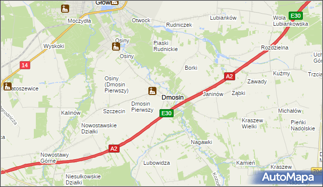 mapa Dmosin, Dmosin na mapie Targeo