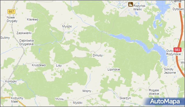 mapa Dmusy, Dmusy na mapie Targeo