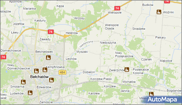 mapa Dobiecin-Kolonia, Dobiecin-Kolonia na mapie Targeo