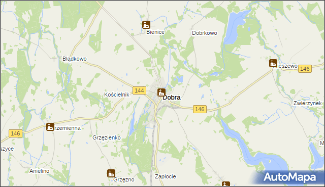 mapa Dobra powiat łobeski, Dobra powiat łobeski na mapie Targeo