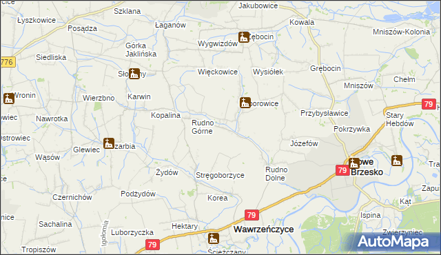 mapa Dobranowice gmina Igołomia-Wawrzeńczyce, Dobranowice gmina Igołomia-Wawrzeńczyce na mapie Targeo