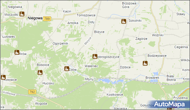 mapa Dobrogoszczyce, Dobrogoszczyce na mapie Targeo