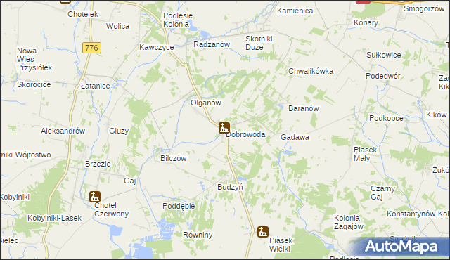 mapa Dobrowoda gmina Busko-Zdrój, Dobrowoda gmina Busko-Zdrój na mapie Targeo