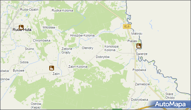 mapa Dobryłów, Dobryłów na mapie Targeo