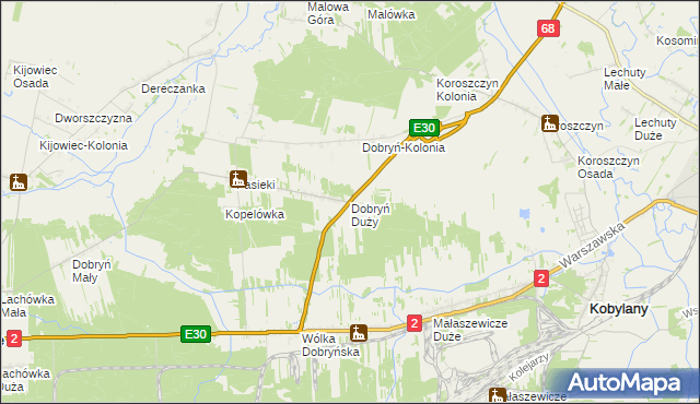 mapa Dobryń Duży, Dobryń Duży na mapie Targeo