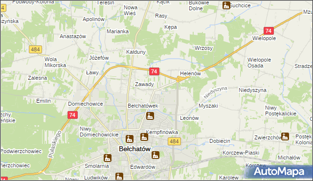 mapa Dobrzelów, Dobrzelów na mapie Targeo