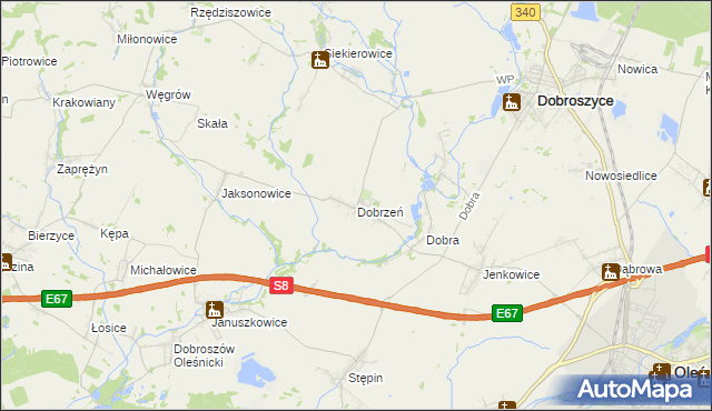 mapa Dobrzeń, Dobrzeń na mapie Targeo