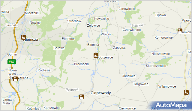 mapa Dobrzenice, Dobrzenice na mapie Targeo