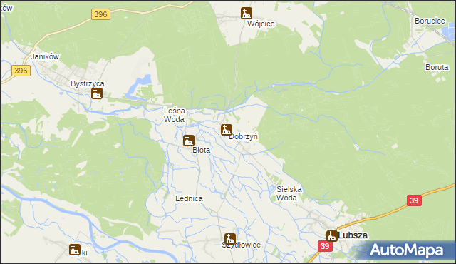 mapa Dobrzyń gmina Lubsza, Dobrzyń gmina Lubsza na mapie Targeo