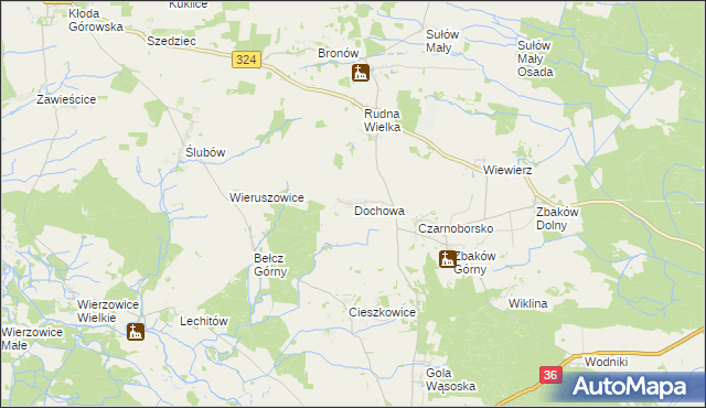 mapa Dochowa, Dochowa na mapie Targeo