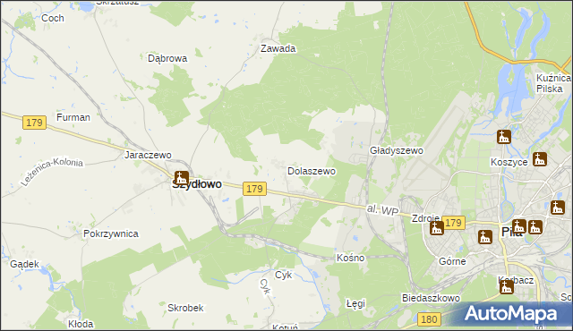 mapa Dolaszewo, Dolaszewo na mapie Targeo
