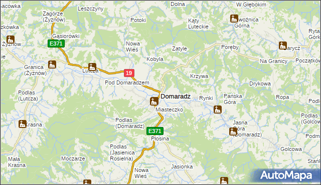 mapa Domaradz powiat brzozowski, Domaradz powiat brzozowski na mapie Targeo